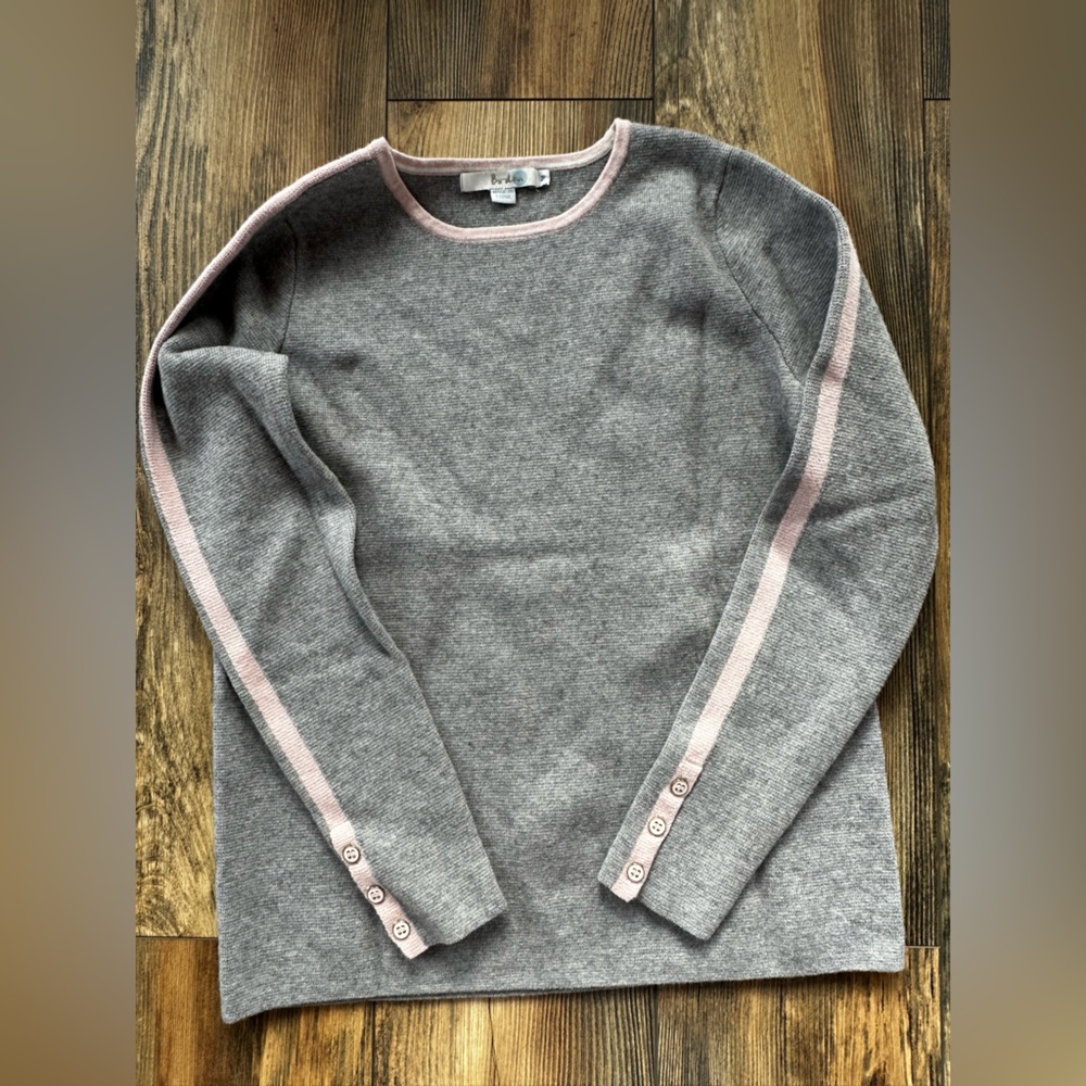 Boden button sleeve striped sweater
